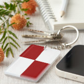 Porte-clés Rectangles rouge et blanc (Devant droit)