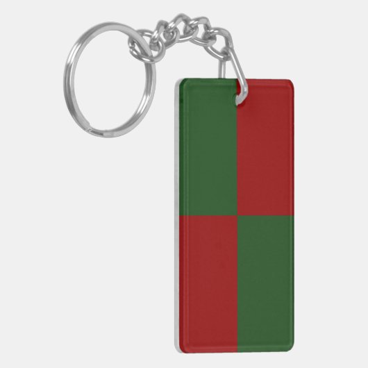 Porte-clés Rectangles rouge et vert (Devant gauche)