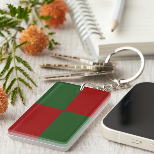 Porte-clés Rectangles rouge et vert (Devant droit)