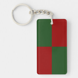 Porte-clés Rectangles rouge et vert