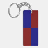 Porte-clés Rectangles rouge foncé et bleu (Devant gauche)