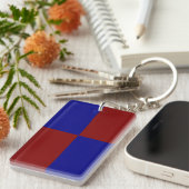 Porte-clés Rectangles rouge foncé et bleu (Devant droit)