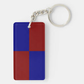 Porte-clés Rectangles rouge foncé et bleu (Dos)