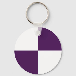 Porte-clés Rectangles royales violettes et blanches