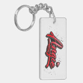 Porte-clés rectangulaire Angie Heart Splash (Devant gauche)