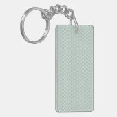 Porte-clés rectangulaire | Dessin menthe double fa (Devant gauche)