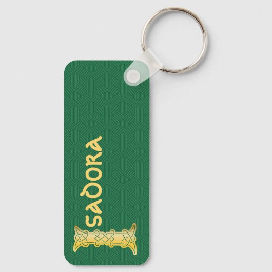 Porte-clés Rectangular Celtic Knot Decorative Capital (Verso)