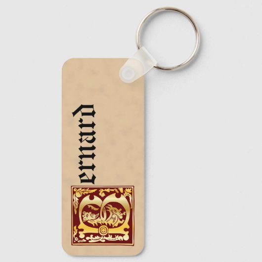 Porte-clés Rectangular Mythic Creatures Decorative Capital B (Verso)