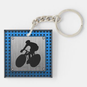 Porte-clés Recyclage balayé de regard en métal