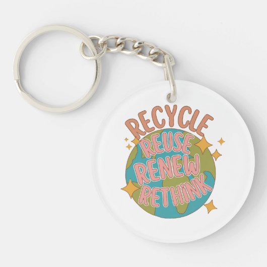 Porte-clés Recycler réutiliser Renouveler repenser (Devant)