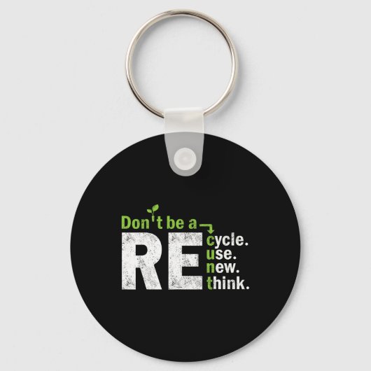 Porte-clés Recycler Réutiliser Repenser La Crise Activisme Te (Recto)