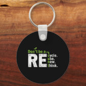 Porte-clés Recycler Réutiliser Repenser La Crise Activisme Te (Recto)