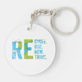 Porte-clés Recycler Réutiliser Repenser Pour La Journée De La (Dos)