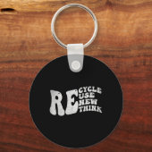 Porte-clés Recycler Réutiliser Réutiliser Repenser Retro Jour (Recto)