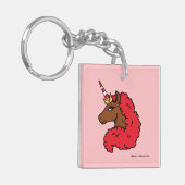 Porte-clés Red Afro Unicorn (Devant gauche)