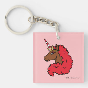 Porte-clés Red Afro Unicorn
