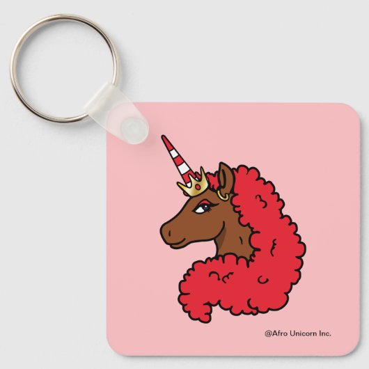Porte-clés Red Afro Unicorn (Recto)