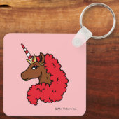 Porte-clés Red Afro Unicorn (Verso)