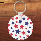 Porte-clés Red and Blue Stars, 4th of July, White Background (Recto)