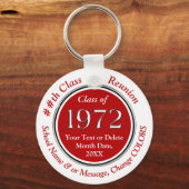 Porte-clés Red and White, Class of 1972 Class Reunion Favors (Verso)