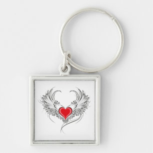 Porte-clés Red Angel Coeur avec ailes
