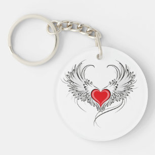 Porte-clés Red Angel Coeur avec ailes