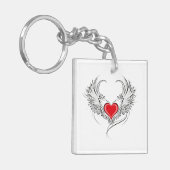 Porte-clés Red Angel Coeur avec ailes (Devant gauche)