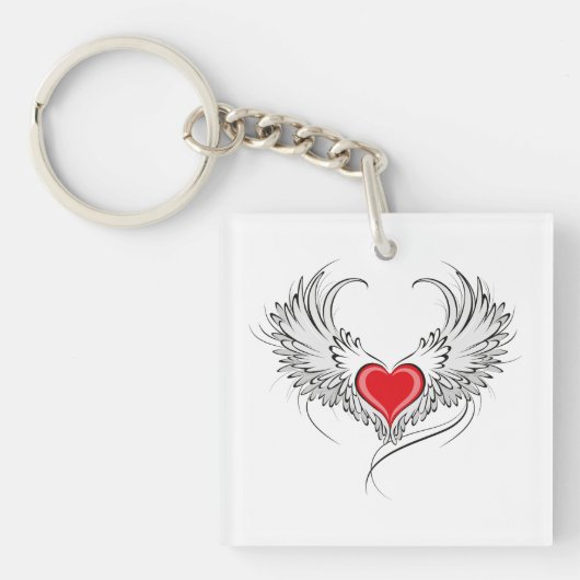 Porte-clés Red Angel Coeur avec ailes (Devant)