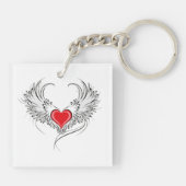 Porte-clés Red Angel Coeur avec ailes (Dos)