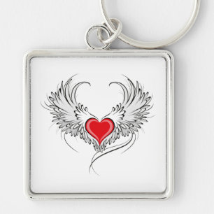 Porte-clés Red Angel Coeur avec ailes