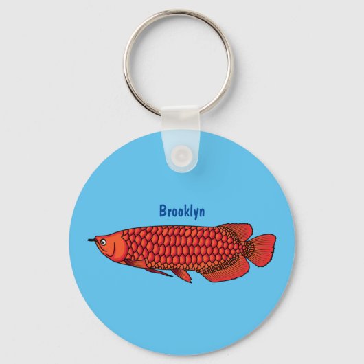 Porte-clés Red Arowana fish cartoon (Recto)