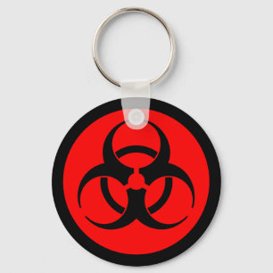 Porte-clés Red & Black Biohazard Symbol Keychain
