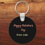 Porte-clés Red black happy Valentine's day from name stylish (Recto)