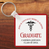 Porte-clés Red Black Médicale School Graduate Keepsaké (Recto)