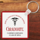 Porte-clés Red Black Médicale School Graduate Keepsaké (Verso)