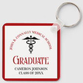 Porte-clés Red Black Médicale School Graduate Keepsaké (Dos)