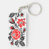 Porte-clés Red & Black Rose cross-stitch Russian Pattern (Dos)