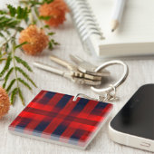 Porte-clés Red Bokeh Buffalo Plaid (Devant Droit)
