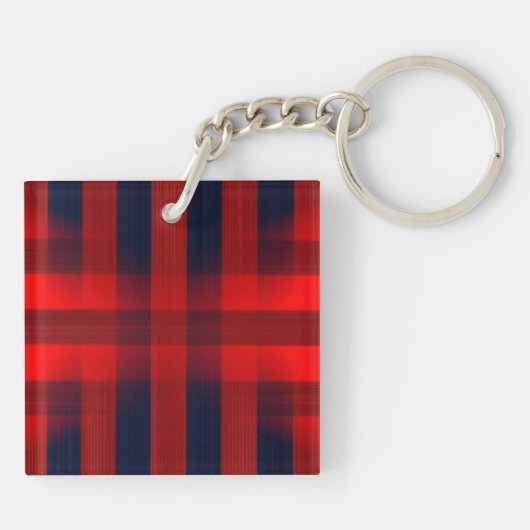 Porte-clés Red Bokeh Buffalo Plaid (Dos)