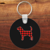 Porte-clés Red Buffalo Plaid Pajama Beagle Christmas Dog Love (Recto)