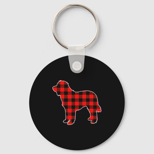 Porte-clés Red Buffalo Plaid Pajama Doodle Christmas Dog Love (Recto)