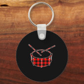 Porte-clés Red Buffalo Plaid Pajama Drum Christmas (Recto)