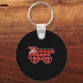 Porte-clés Red Buffalo Plaid Pajama Dump Truck Christmas (Recto)