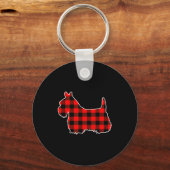 Porte-clés Red Buffalo Plaid Pajama Yorkshire Terrier Christm (Recto)