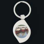 Porte-clés Red Canoes 80th Birthday Nom personnalisé<br><div class="desc">Ce porte - clé de nom personnalisé est fait avec ma photo originale de trois canoës rouges et leur reflet dans un lac. Ce porte - clé unique est un grand cadeau d'anniversaire ou une faveur de fête ou un cadeau de remerciement pour un entraîneur d'équipe. Le texte par défaut...</div>