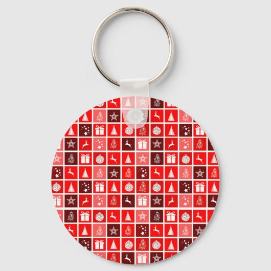 Porte-clés Red Christmas Holiday Cute Tree Reinder (Recto)