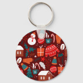 Porte-clés Red Christmas Ornament – Festive Holiday Design (Recto)
