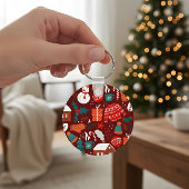 Porte-clés Red Christmas Ornament – Festive Holiday Design