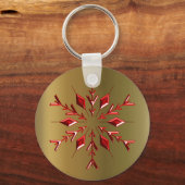 Porte-clés Red Christmas Stars on Gold (Recto)