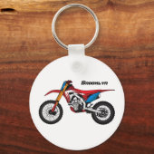 Porte-clés Red dirt bike motorcycle (Recto)